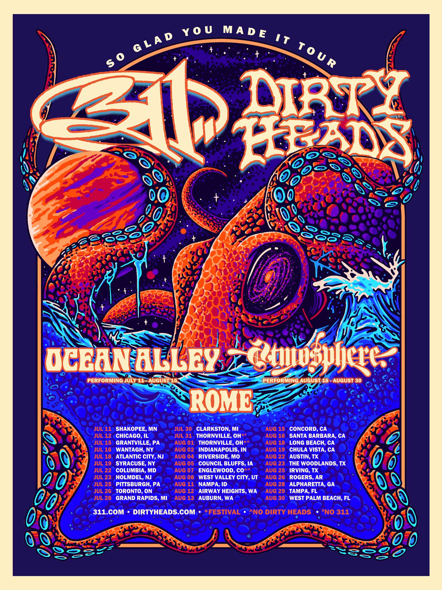 311 2026 live concert poster